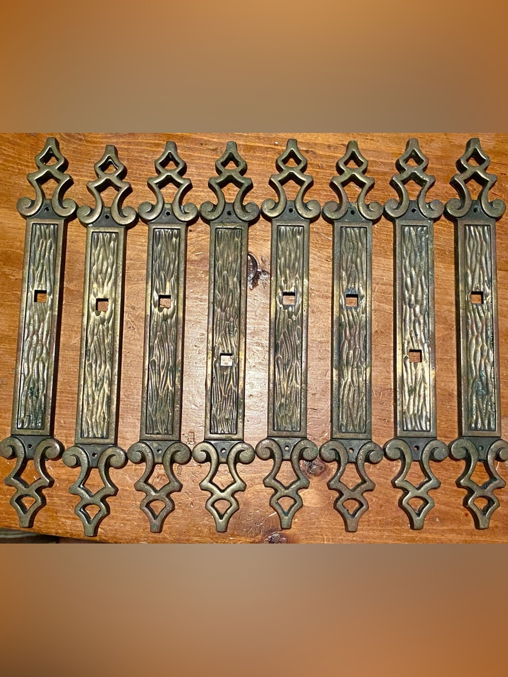 Antique-Style Ornate Brass Door Plate Set - Decorative Backplates